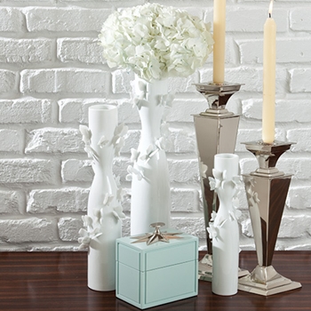 Butterfly White Vase