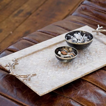 Coral Handled Pearl Tray