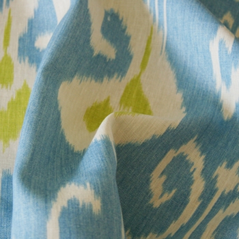 Skyblue Linen Bansuri Ikat Peridot