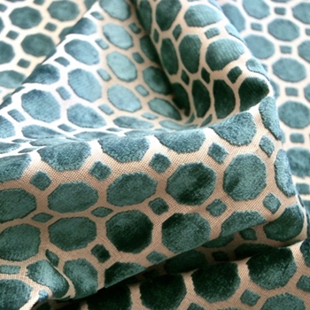 Teal Velvet Geo Cut Dot