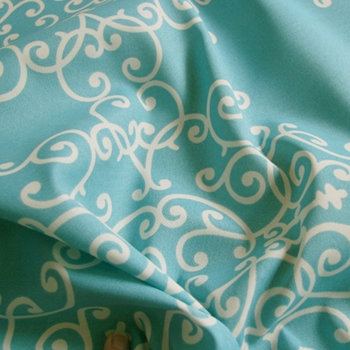 Turquoise Sunbrella Scrollscene