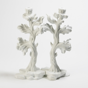 Bloom White Candleholders (Pair)