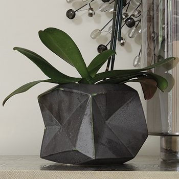 Faceted Patina Planter