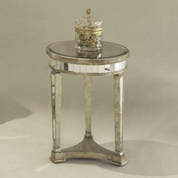 Borghese Mirrored Side Table, Round