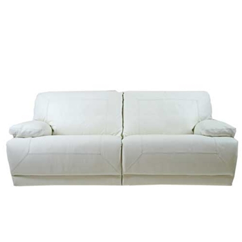 Thea White Leather Loveseat Recliner