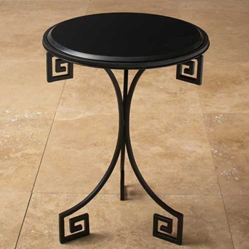 Black Greek Key Side Table