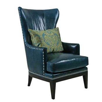 Turquoise Castillo Leather Wingback Chair
