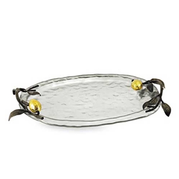 Lemonwood & Silver Tray
