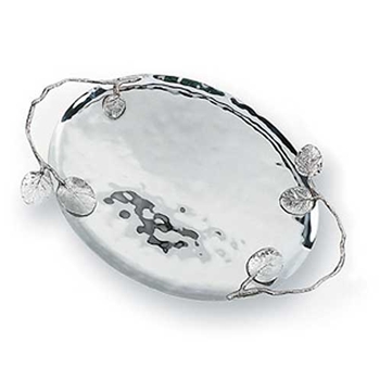 Botanical Leaf Nickel Oval Tray (Large)