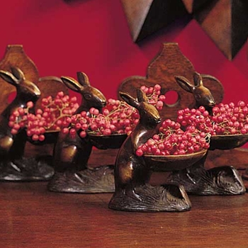 Brass Rabbit Figurine Dish