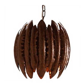 Glenville Hammered Iron Copper Pendant