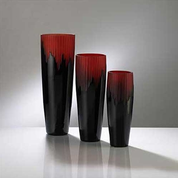 Chisel Black & Ruby Vase