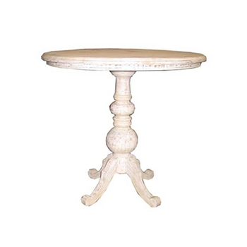 Vigo Whitewash Solid Mahogany Pedestal Table (SM)