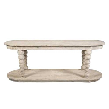 Oval White Wash Console