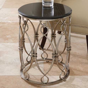 Bow Loop Black Stencilled Side Table