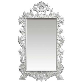 Lily White Enamel Mirror