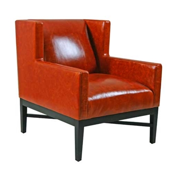 Prentiss Orange Leather Arm Chair