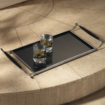 Nickel & Wood Black Tray