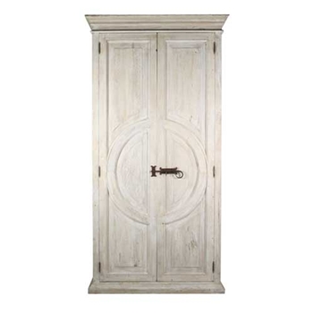 White Wash Circle Armoire