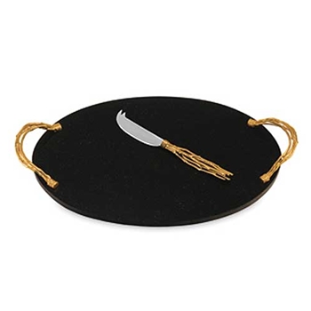 Gilded Twig Black Tray