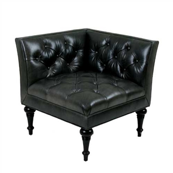 Salon Corner Graphite Leather Chair