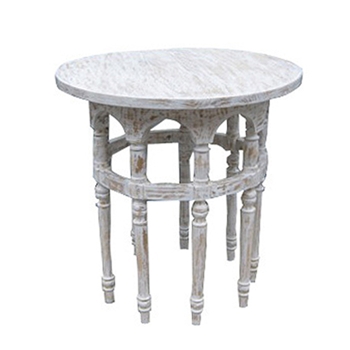 Nine Leg White Wash Side Table