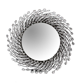Crystal Bead Round Mirror