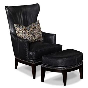Castillo Black Leather Wing Back Chair