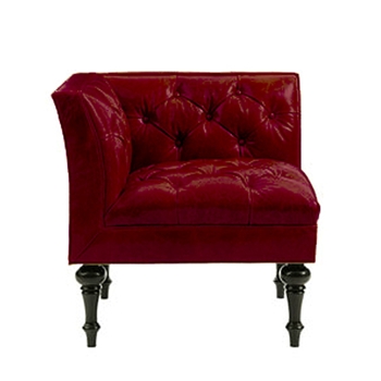 Salon Corner Red Leather Chair
