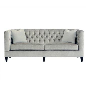 Beckett Light Grey Leather Sofa