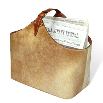 Magazine Hide/Leather Basket