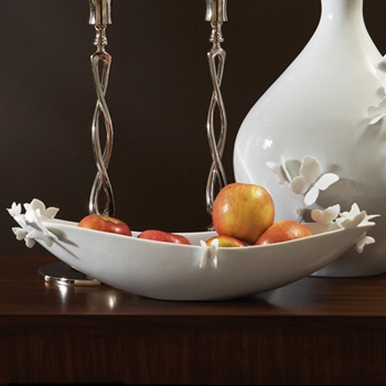 Butterflies White Bowl