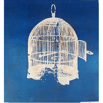 Bird Cage I Blue (36in x 36in)