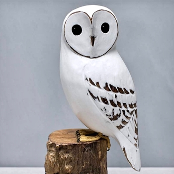 Owl White Barn 13in