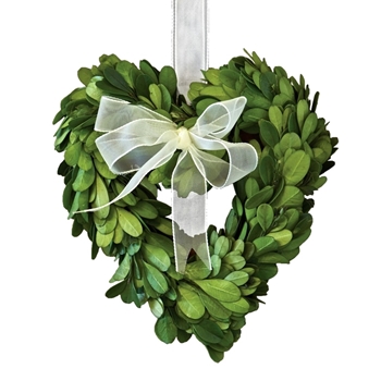 Wreath Boxwood Heart 7IN