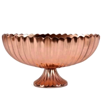 Compote - Copper Fluted Oval 12W/7D/6H