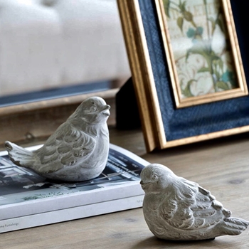 Bird - Sparrow 5X3.5IN White Washed