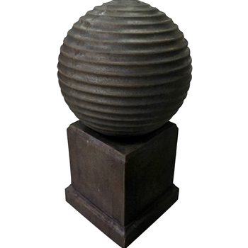 Fountain - Globe on Plinth Block 24W/42H