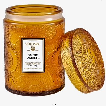 Voluspa - Japonica - Baltic Amber Small Glass Jar Candle 5.5oz 50HR