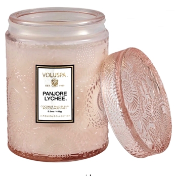 Voluspa - Japonica - Panjore Lichee Small Glass Jar Candle 5.5oz 50HR