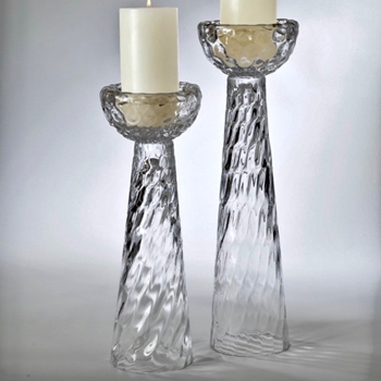 Candle Holder Honeycomb Glass SHORT 5W/15H
