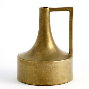 Vase - Handled Gold Squat 9W/11H