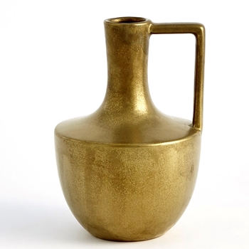Vase - Handled Gold Rounded 7W/10H
