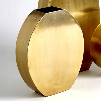 Vase - Squared Oval Brass MEDIUM 9W/3D/11H