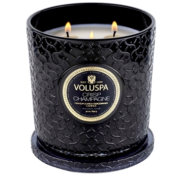 Voluspa - Maison Noir - Crisp Champagne Lidded Luxe Candle 30 OZ, 80 Hour