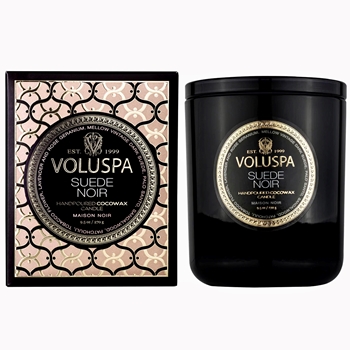 Voluspa - Maison Noir - Suede Noir Lidded Classic Candle 9.5OZ, 60 hours