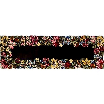 Rug - Butterfly Garden Black Multi  Runner 30W/96Inch - Tufted Carved Wool