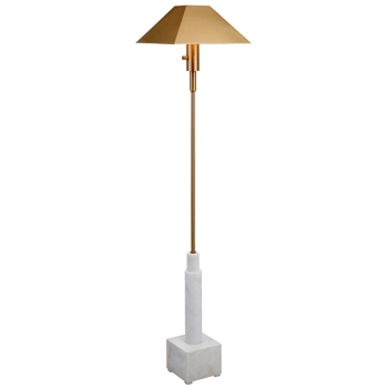 Lamp Floor - Telescope - Carrara Marble & Brass 13W/59H - Brass Metal Shade - Please call for pricing.