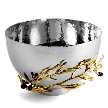 Aram Olive Gold Stainless Steel Large Deep Bowl 9W/8D/5.5H