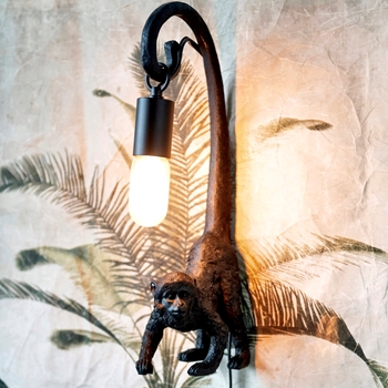 Monkey Lamp - Table or Wall Sconce In Line Switch 4x6x17H
